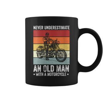 Never Underestimate An Old Man With A Motorcycle Retro Coffee Mug - Monsterry