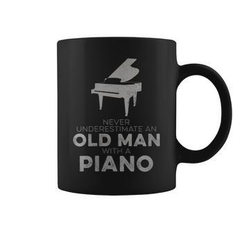 Never Underestimate An Old Man With A Piano Player Novelty Coffee Mug - Monsterry DE