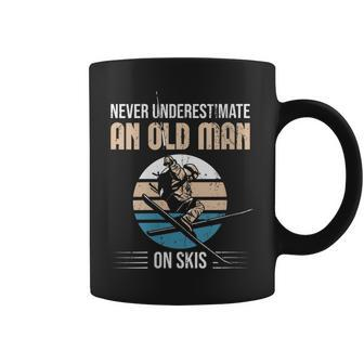 Never Underestimate An Old Man On Skis Old Man Ski Coffee Mug - Seseable