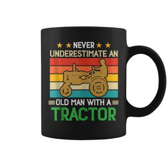 Never Underestimate An Old Man With A Tractor Farming Dad Coffee Mug - Thegiftio UK