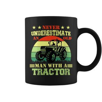 Never Underestimate An Old Man With A Tractor Farmer Coffee Mug - Thegiftio UK