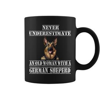 Never Underestimate An Old Woman With A German Sheperd Coffee Mug | Mazezy DE