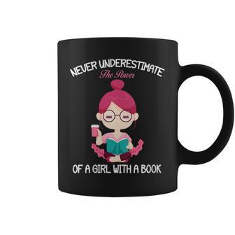 Never Underestimate The Power Of A Girl With A Book Lover Coffee Mug - Thegiftio UK