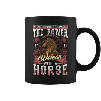 Never Underestimate A Woman With A Horse Coffee Mug - Thegiftio UK