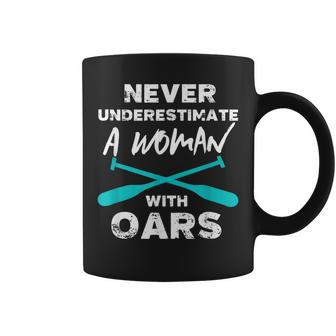 Never Underestimate A Woman With Oars Fun Paddling Coffee Mug - Thegiftio UK