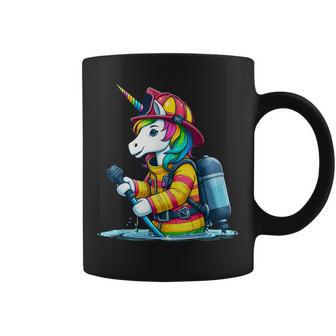 Unicorn Firefighter Fireman Birthday Party Girl Love Coffee Mug - Monsterry AU