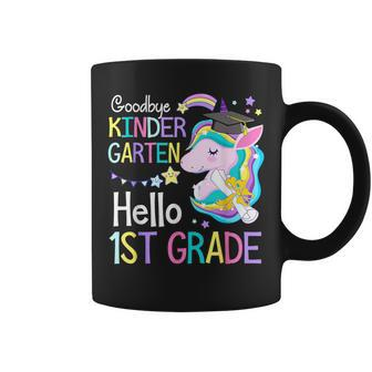Unicorn Girl Goodbye Kindergarten Hello 1St Grade Graduation Coffee Mug - Monsterry UK