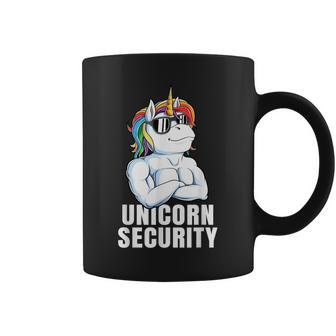 Unicorn Security Rainbow Muscles Dad Unicorn Coffee Mug - Monsterry