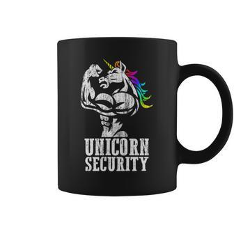 Unicorn Security Rainbow Muscle Manly Christmas Coffee Mug - Monsterry