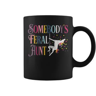 Unicorn Somebody's Feral Aunt Somebody's Feral Aunt Coffee Mug - Monsterry DE