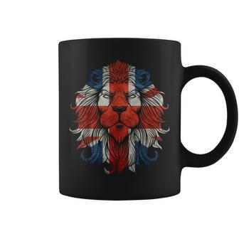 Union Jack Flag Lion Face Great Britain Union Jack Vintage Coffee Mug - Thegiftio UK
