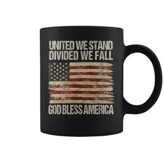 United We Stand Divided We Fall God Bless America Coffee Mug - Monsterry UK