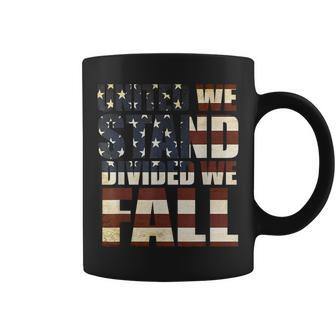 United We Stand Divided We Fall Usa Flag Coffee Mug - Monsterry DE