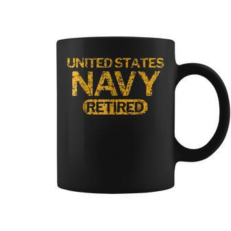 United States Navy Retired Faded Grunge Coffee Mug - Monsterry DE