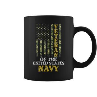 United States Navy Veteran Patriotic American Flag Camo Coffee Mug - Monsterry UK