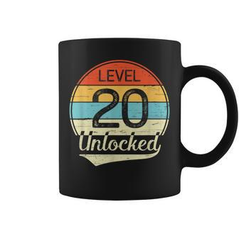 Unlocked Level 20 Birthday Vintage Coffee Mug - Monsterry