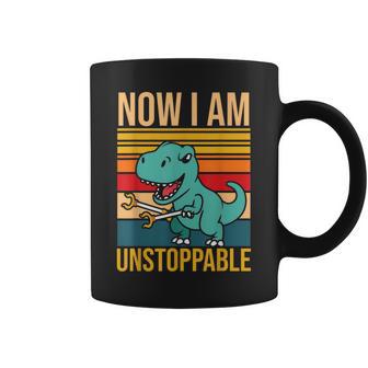 Now I Am Unstoppable Dinosaur Grabber Claws Coffee Mug - Monsterry