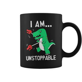 I Am Unstoppable T-Rex Dinosaur Claw Grabber Xmas Coffee Mug - Monsterry