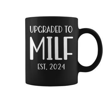 Upgraded To Milf Est 2024 Soon To Be Mom Womens Coffee Mug - Monsterry