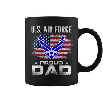Us Air Force Proud Dad With American Flag Veteran Coffee Mug - Monsterry