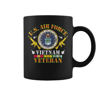 Us Air Force Vietnam Veteran Vintage Flag Veterans Day Mens Coffee Mug - Monsterry DE
