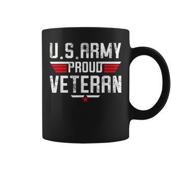 Us Army Proud Veteran Retro Dad Papa Grandpa Coffee Mug - Monsterry
