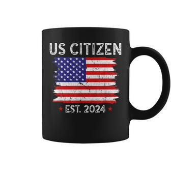 Us Citizen Est 2024 Us Flag American Immigrant Citizenship Coffee Mug - Seseable