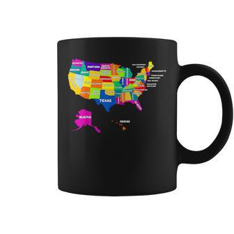 Us Map With States Names United States Usa 3 Coffee Mug - Monsterry DE