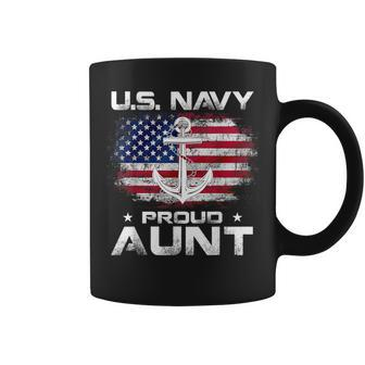 Us Navy Proud Aunt With American Flag Veteran Day Coffee Mug - Monsterry CA