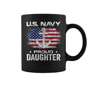 Us Navy Proud Daughter With American Flag Veteran Coffee Mug - Monsterry DE