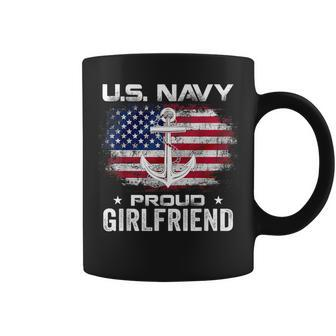Us Navy Proud Girlfriend With American Flag Veteran Coffee Mug - Monsterry CA