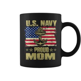 Us Navy Proud Mom With American Flag 4Th Of July Veteran Day Coffee Mug - Monsterry AU