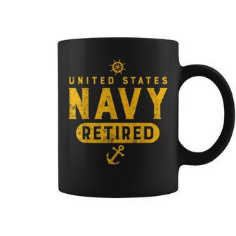 Us Navy Veteran Retired Faded Distressed Coffee Mug - Monsterry CA