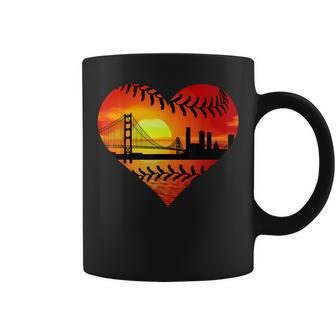 Us San Francisco Baseball Patriotic Baseball Vintage Heart Coffee Mug - Monsterry DE