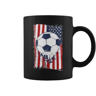 Us Soccerball Usa Flag Football Coffee Mug - Monsterry CA