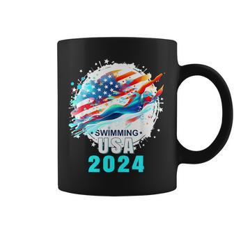 Usa 2024 Summer Games Swimming America Swimming 2024 Usa Coffee Mug - Seseable