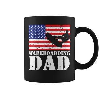 Usa American Distressed Flag Wakeboarding Dad For Him Coffee Mug - Monsterry