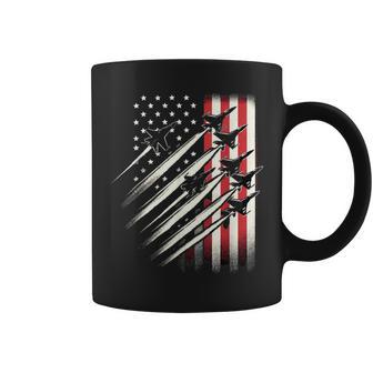 Usa Flag Fighter Jets Patriotic America Memorial July 4Th Coffee Mug - Monsterry DE