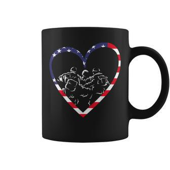 Usa Flag Heart American Patriotic Armed Forces Memorial Day Coffee Mug - Monsterry DE