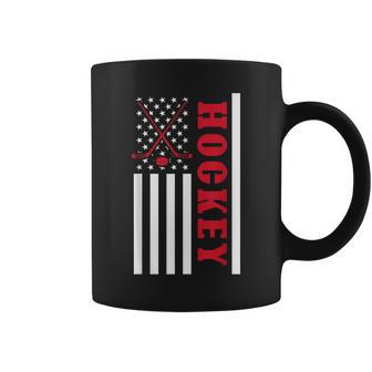 Usa Flag Patriotic American Pride Hockey Player Hockey Coffee Mug - Monsterry AU