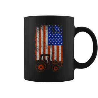 Usa Flag Tractor Farmer Coffee Mug | Mazezy