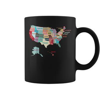 Usa Map With States Names United States Us Coffee Mug - Monsterry CA