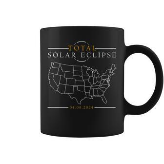 Usa Map Total Solar Eclipse 2024 Coffee Mug - Monsterry