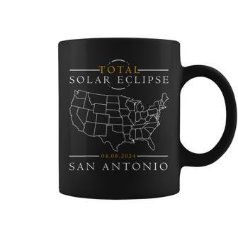 Usa Map Total Solar Eclipse 2024 San Antonio Coffee Mug - Monsterry DE