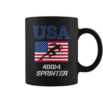 Usa Team Sport Runner American Track And Field Sprinter 400M Coffee Mug - Monsterry