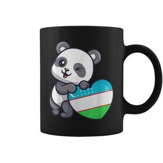 Usbekistan Flagge Herz Geschenke Panda Usbeki Usbekistan Souvenir Tassen - Seseable