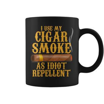 I Use My Cigar Smoke Idiot Repellent Smoking For Dad Coffee Mug - Monsterry UK