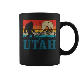 Utah Bigfoot Vintage Mountains Hiking Camping Hunter Coffee Mug - Monsterry