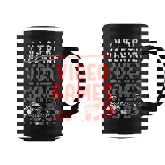 V Is For Video Games Valentines Day Gamer Boy Men Coffee Mug - Thegiftio UK