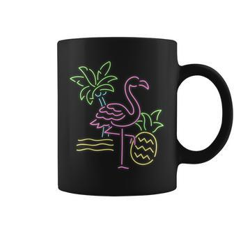 Vacation Palms Pineapple Travel Flamingo Coffee Mug - Monsterry AU